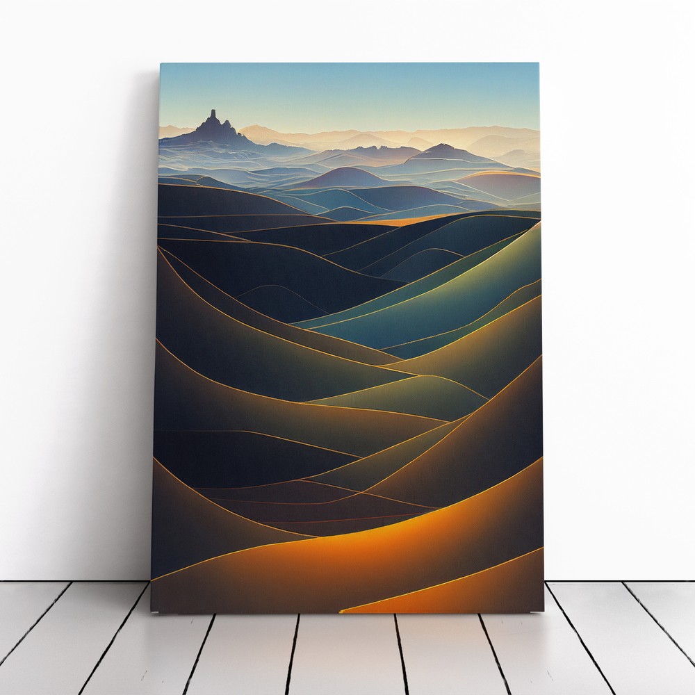 Landscape Abstract Mountains No.2 Canvas Wall Art Print Framed Picture Decor