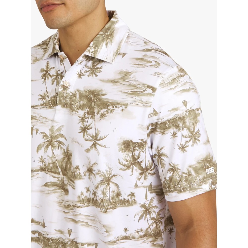 NWT Chaps Performance Khaki Hawaiian SOFT Polo Short Sleeve Golf Shirt Mens Lg L
