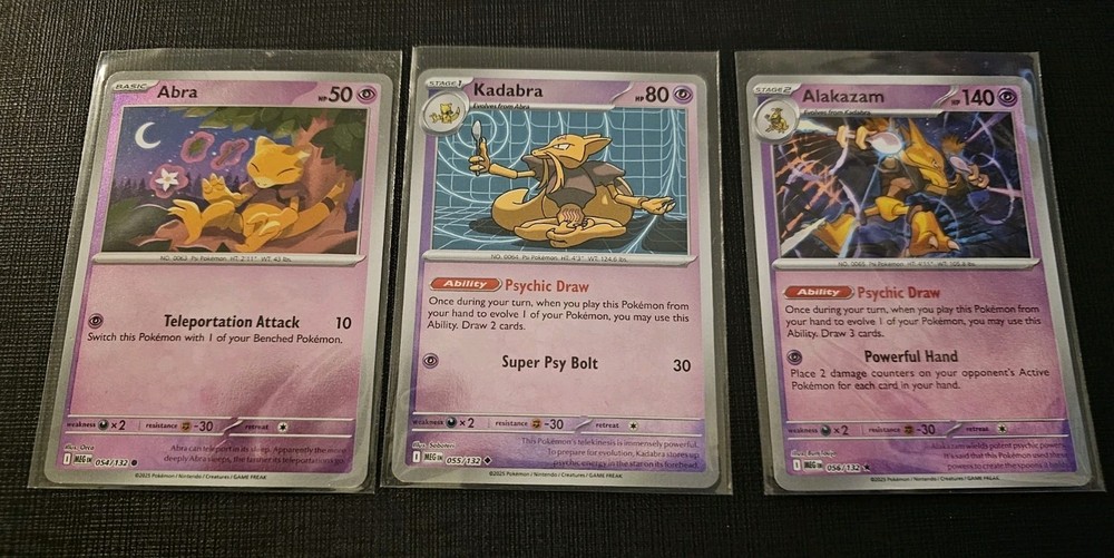 Abra Kadabra Alakazam ME01: Mega Evolution 056/132 NM Reverse Holos Pokemon-image