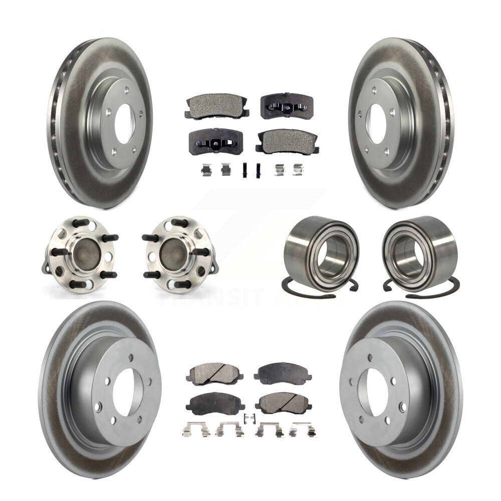 Front & Rear Hub Bearing Brake Rotor Pad Kit (10Pc) for Jeep Patriot Compass