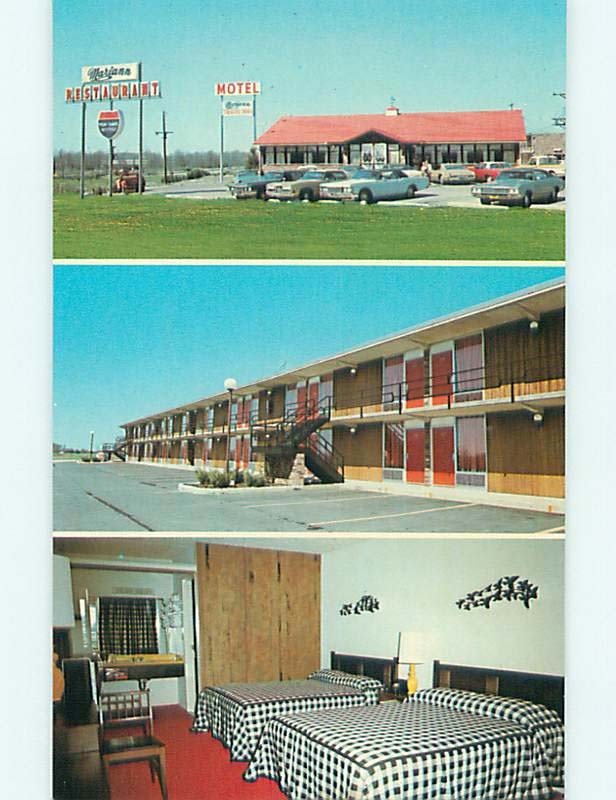Unused Pre-1980 OLD CARS & MARIANN RESTAURANT & MOTEL Scottsburg IN s6628@