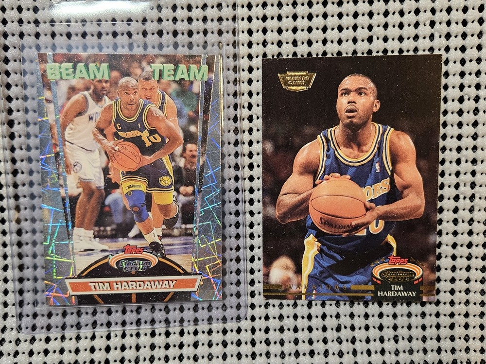 Tim Hardaway RARE **Members Only LOT x2** 1992 Topps Stadium Club SP Beam Team
