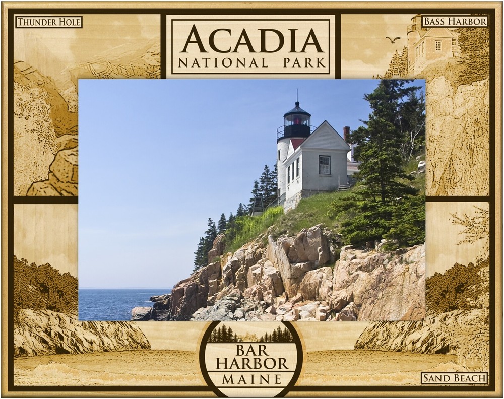 Acadia National Park Laser Engraved Wood Picture Frame Landscape (3 x 5)-image