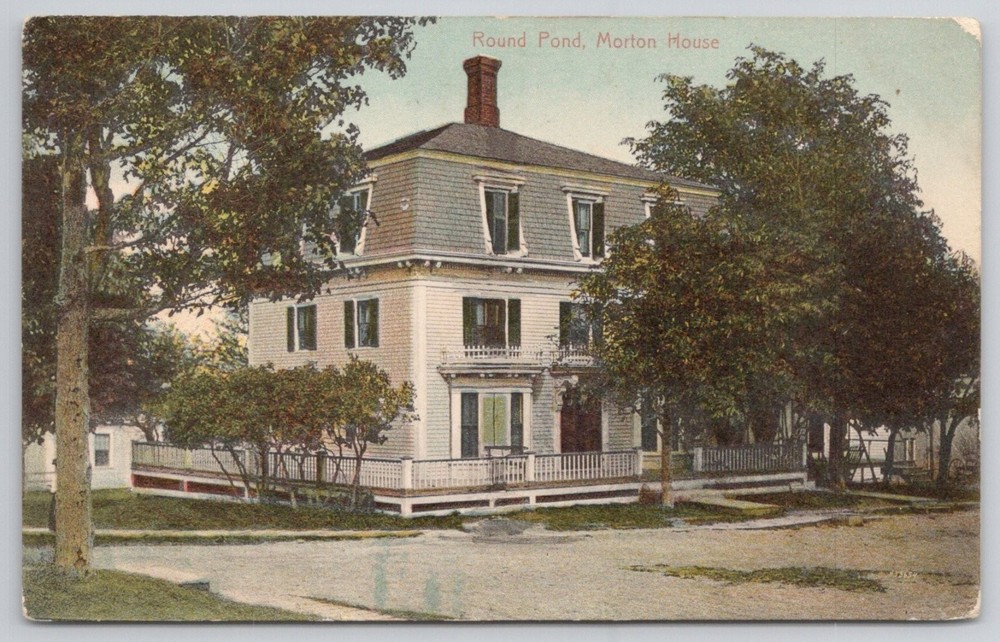 Round Pond Morton House Maine 1909 Postcard - Hugh C. Leighton Co.