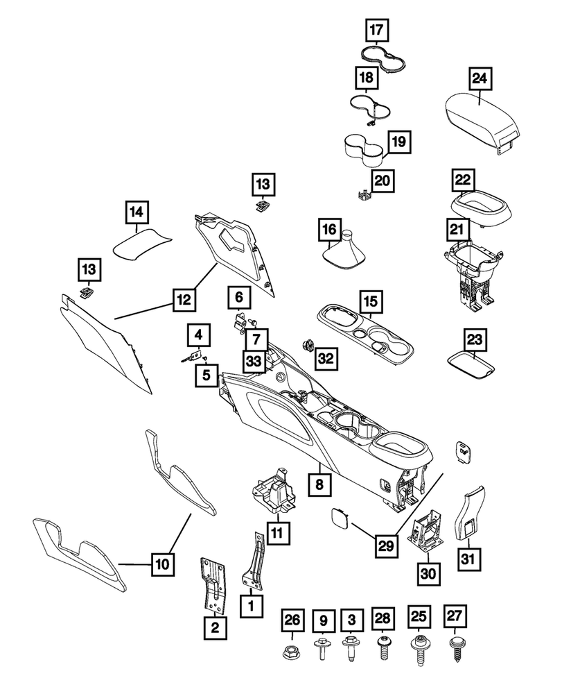 Genuine Mopar Bin Mat-Floor Console 6AP06LXHAA