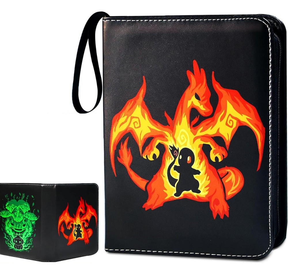 Card Binder Pokemon Cards Binder Holder Fits 400 Cards w/ 50 Removable Sleeves