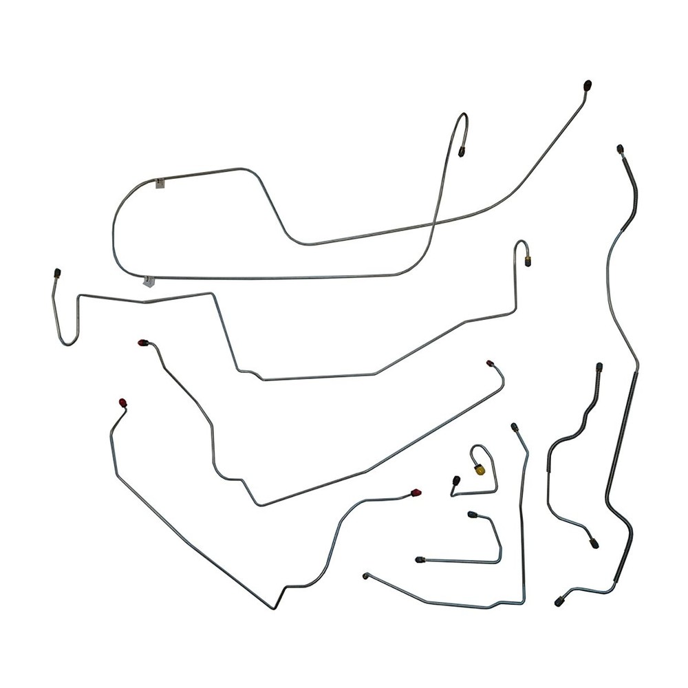 1971-74 AMC Javelin Complete OE Steel Brake Line Kit 9pc Power Disc