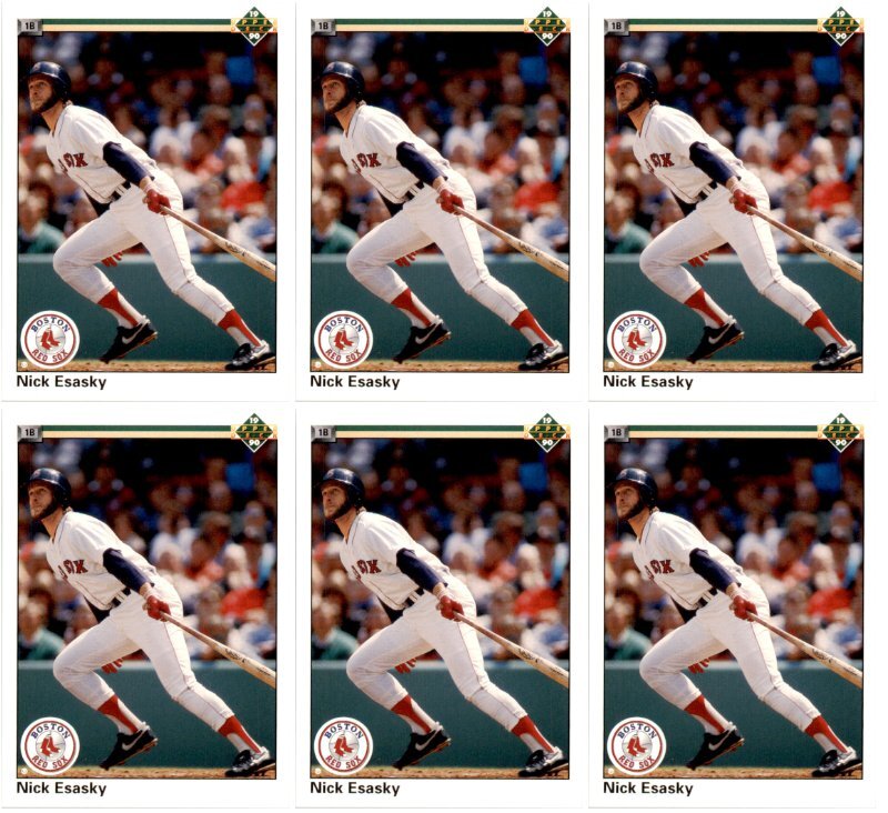(6) 1990 Upper Deck #463 Nick Esasky Boston Red Sox Card Lot