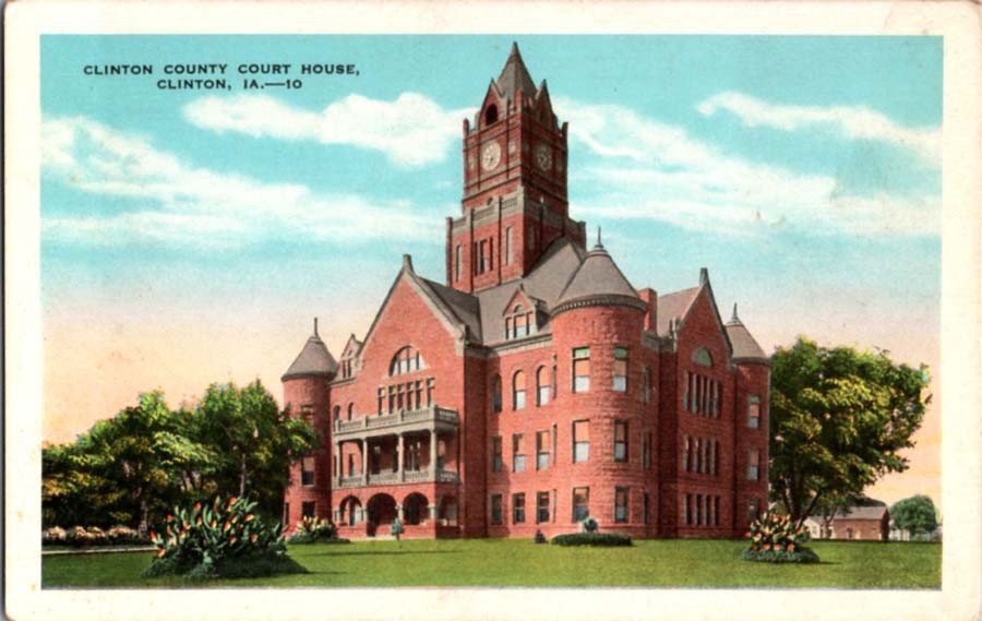 Clinton Iowa IA : COURT HOUSE SCENE m/14 BA5899