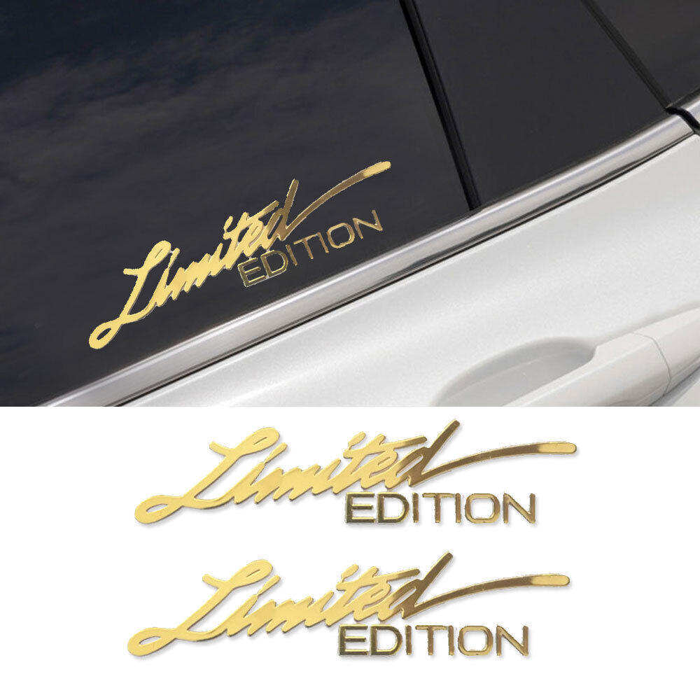2x/Set 3D Limited Edition Logo Stickers Emblem Badge Decal Car Accessories Gold