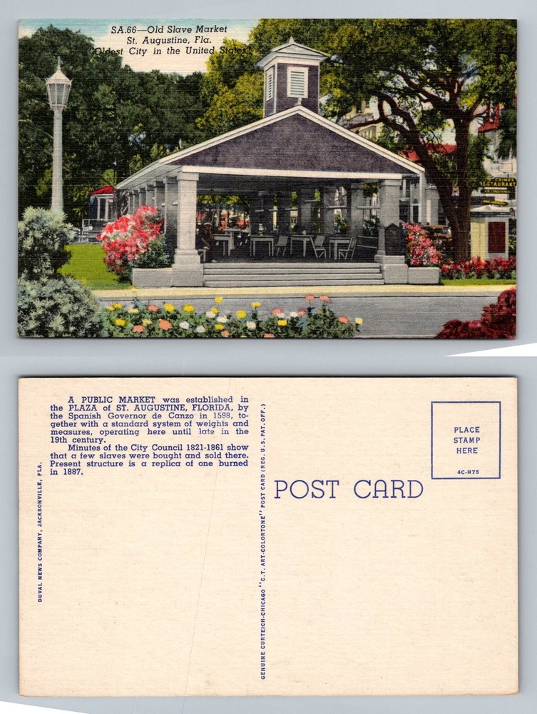 St. Augustine, FL-Florida, Old Slave Market Plaza Pavilion Vintage Postcard