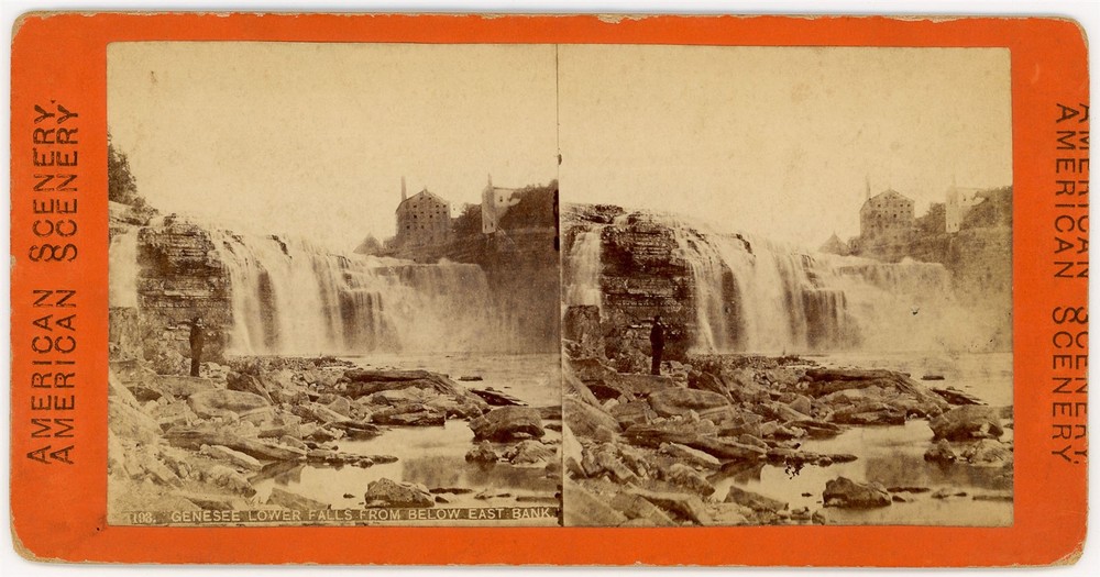 NEW YORK SV - Genesee Lower Falls - American Scenery 1880s