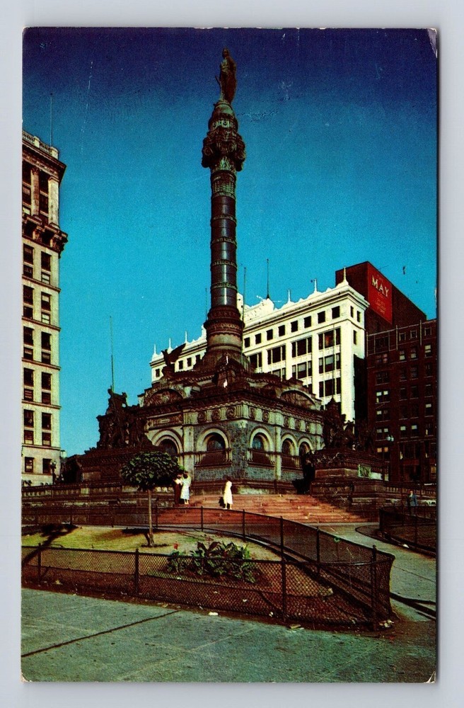 Cleveland OH-Ohio, Public Square, Antique, Vintage c1957 Souvenir Postcard