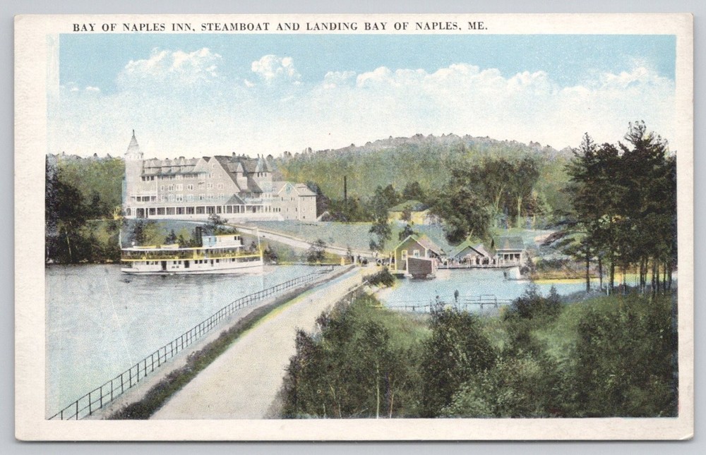 Bay of Naples Inn Steamboat Landing Maine ME Vintage Postcard Chisholm Bros