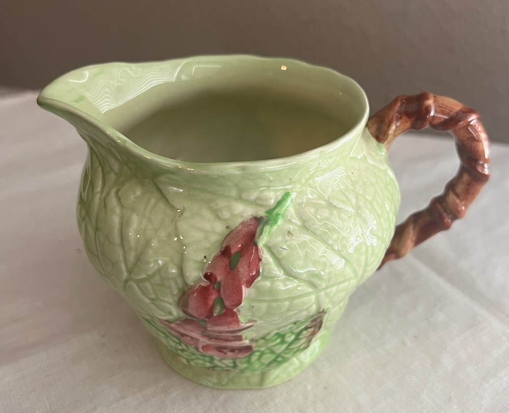 Vintage England Carlton Ware Creamer Or Small Pitcher And Tea Bag Holder