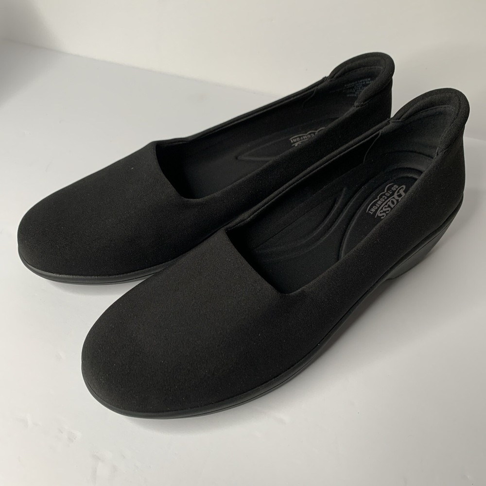 Bass Slip On Go To Comfort Lite Donna Shoes Womens Size 8.5M Black Wedge