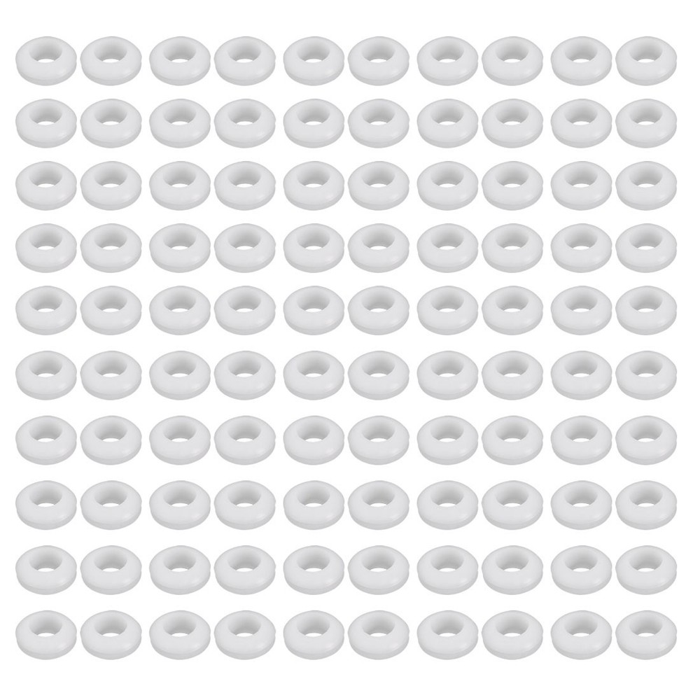 100pcs Double Side Rubber Grommet Eyelet Ring Wire Gasket White 11mm Inner Dia
