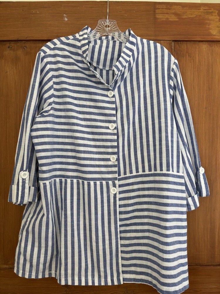 Women’s Kaktus Blue White Stripe Tunic Top XL/XXL