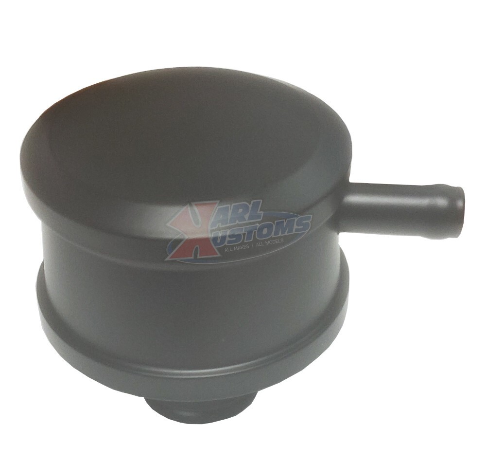 Black Aluminum Push-In Breather Cap W/ PCV Valve Smooth w/ Washable Element