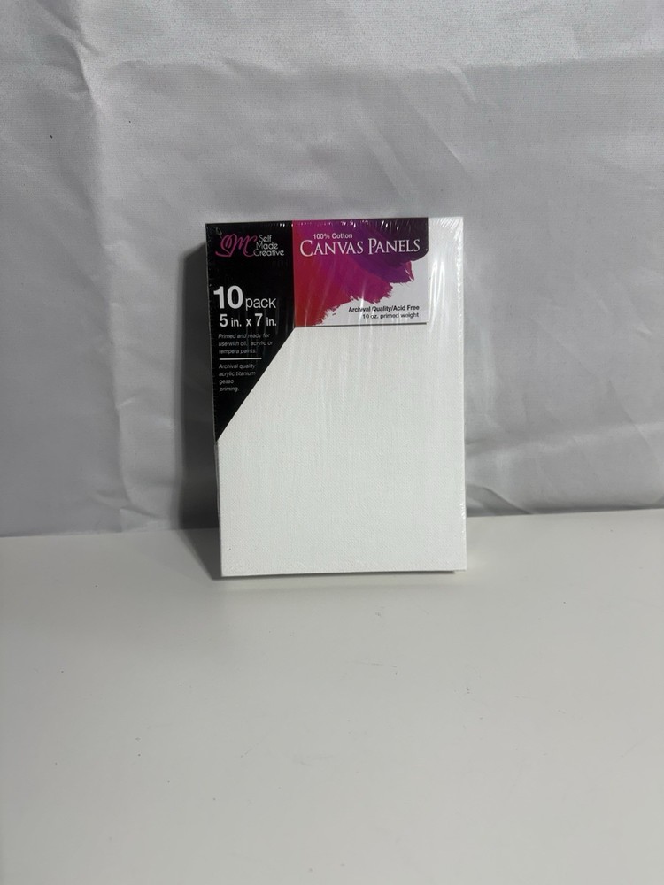 Self Creative M 100% Cotton Canvas Panels in a 10-pack of 5 in. x 7 in New [UL1]