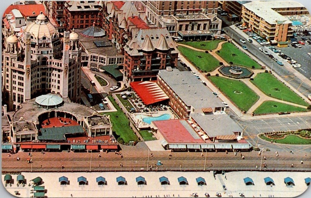 Postcard NJ New Jersey Atlantic City Marlborough Blenheim Aerial View