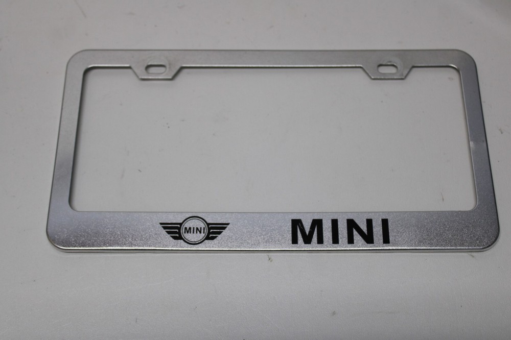 02-24 MINI COOPER SILVER License Plate Tag Holder Mounting Frame FRONT OR REAR