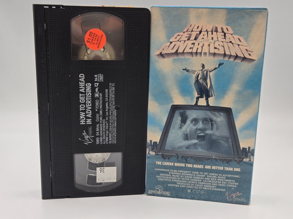 How to Get Ahead in Advertising (VHS, 1989) Virgin Vision video tape vintage