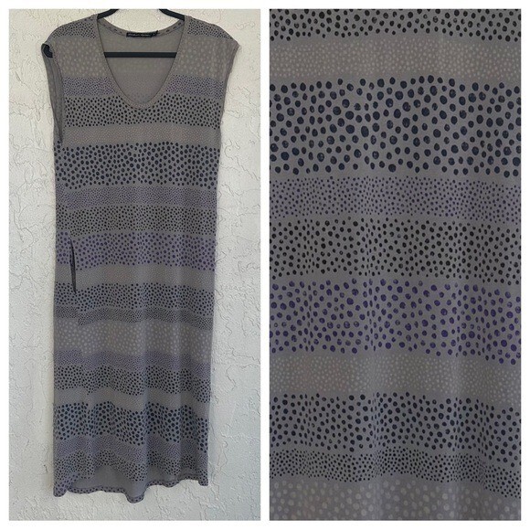 GUDRUN SJODEN Dress Women Small Midi Stretch Pockets Summer Relaxed Lyocell