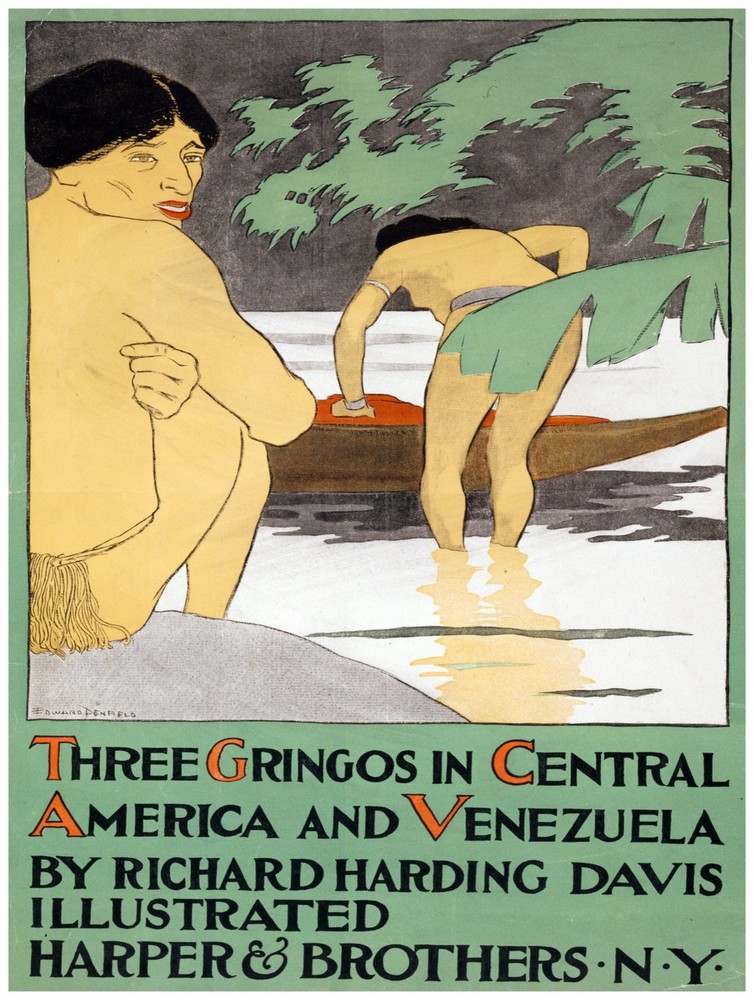 Decor Poster. Fine Graphic Art. 3 gringos in Venezuela. Home Wall Design 1423