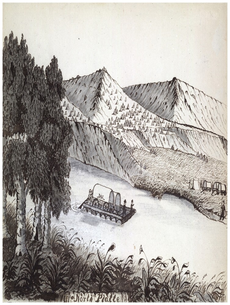 Decor Poster. North Platte Camp. Mountains. Fine Graphic Art Design. 1458