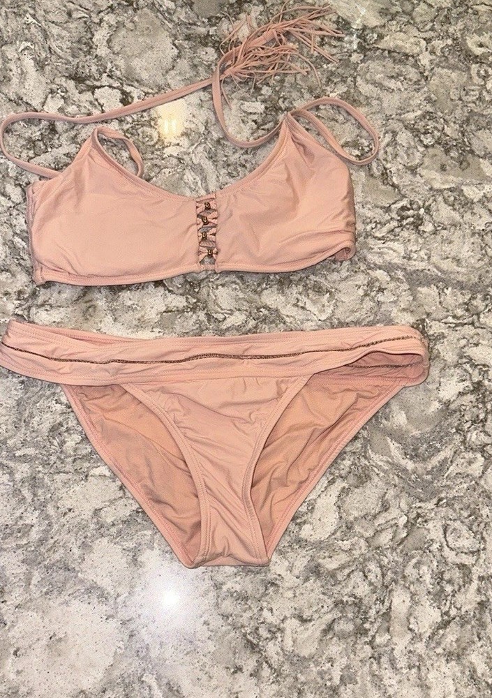 👙 PilyQ Blush Pink Bikini Set – Size Large