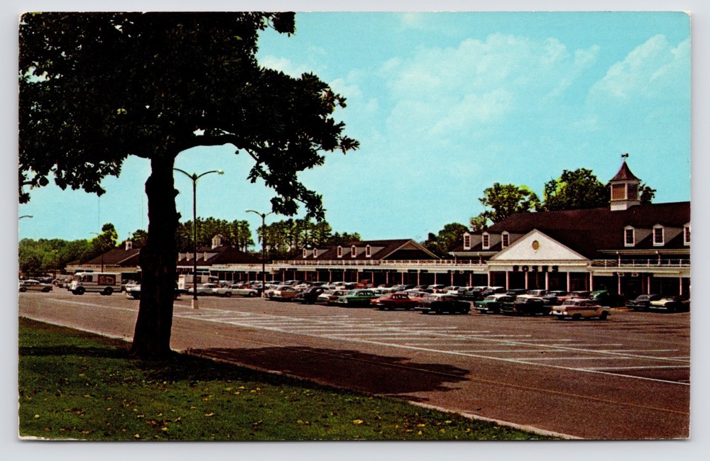 Eutaw Shopping Village Strip Mall Fayetteville North Carolina NC Postcard 1950s