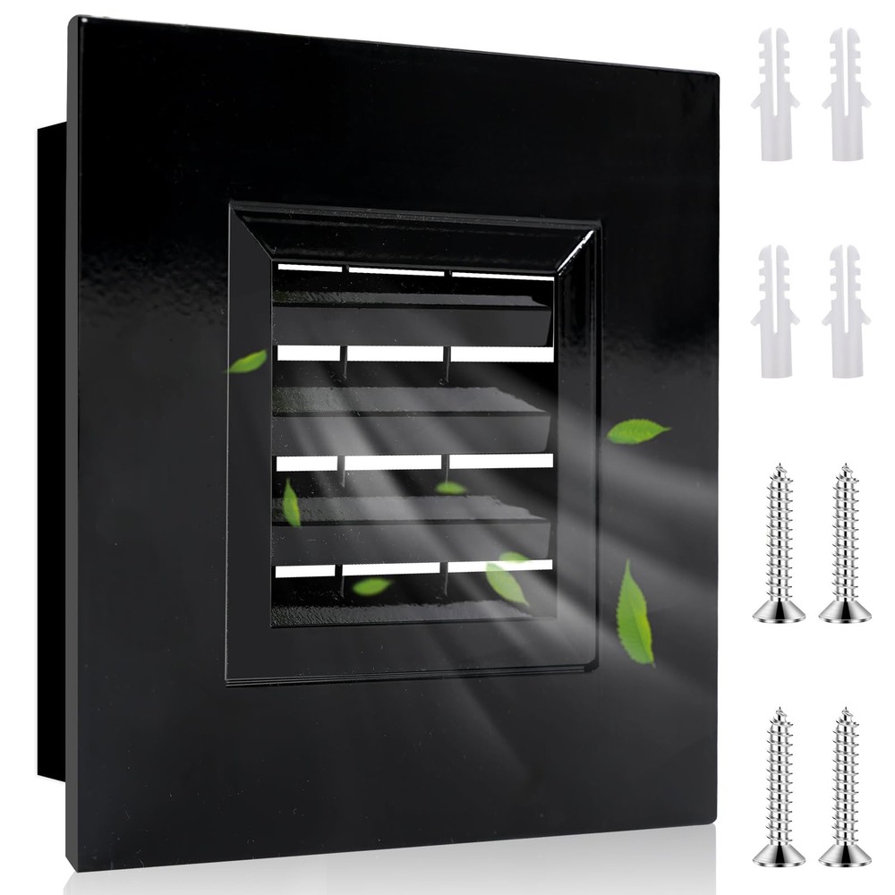 6 x 6 Inch Aluminum Gable Vent with Screen Louvered Vents for Attic Shed Wall