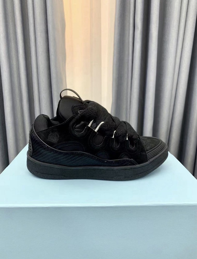 Triple Black Lanvin Curb Sneaker