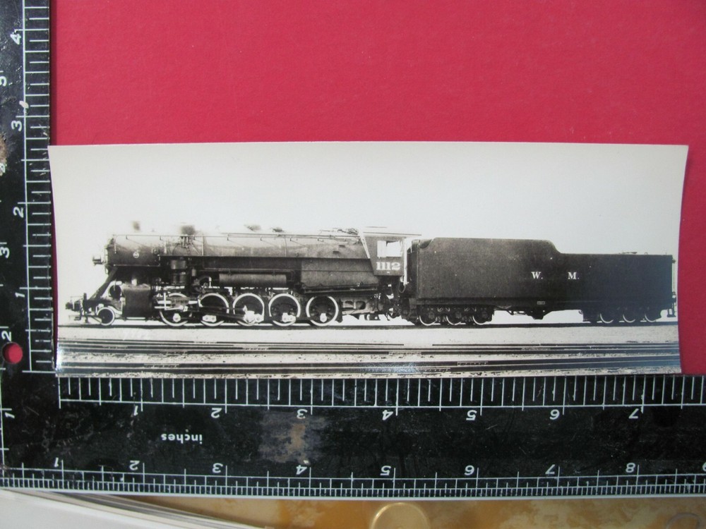 Western Maryland Railroad 2-10-0 Locomotive #1112 B&W Baldwin Builders Photo