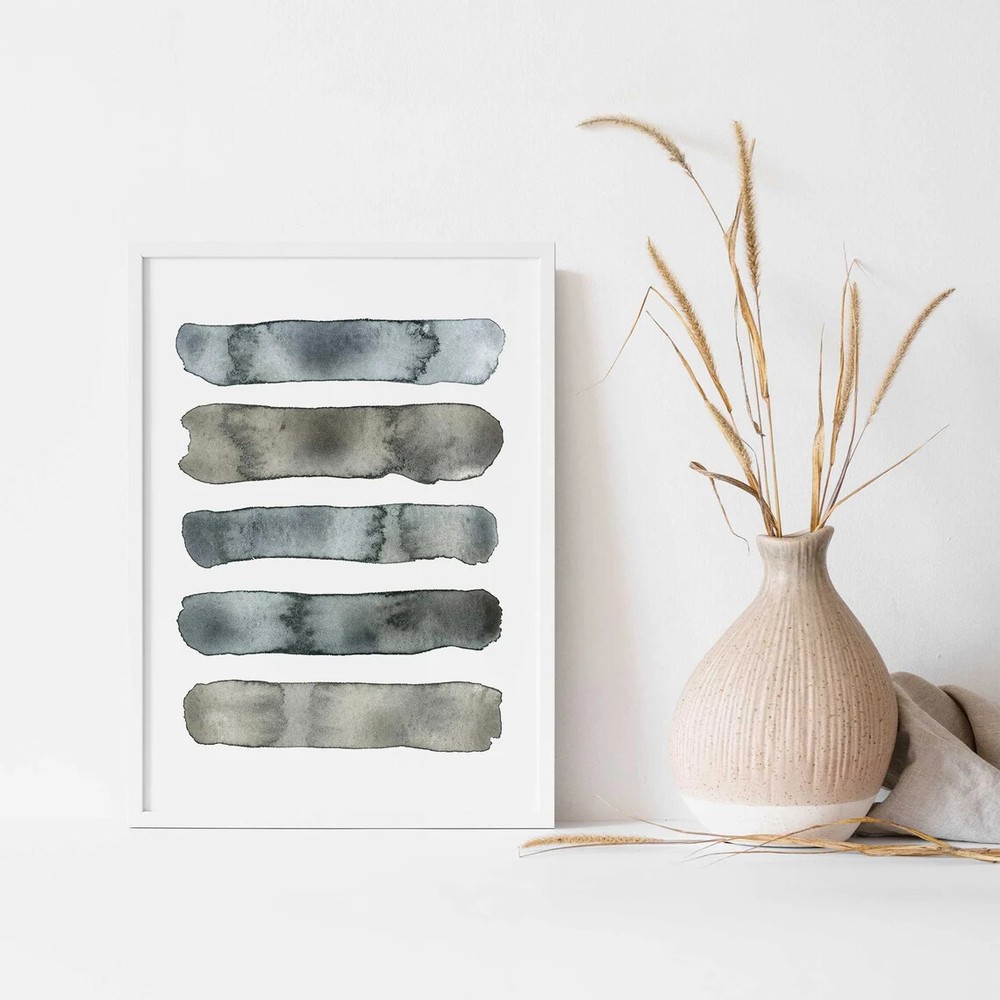 Grey Strokes Painting Poster Premium Quality Choose your Size
