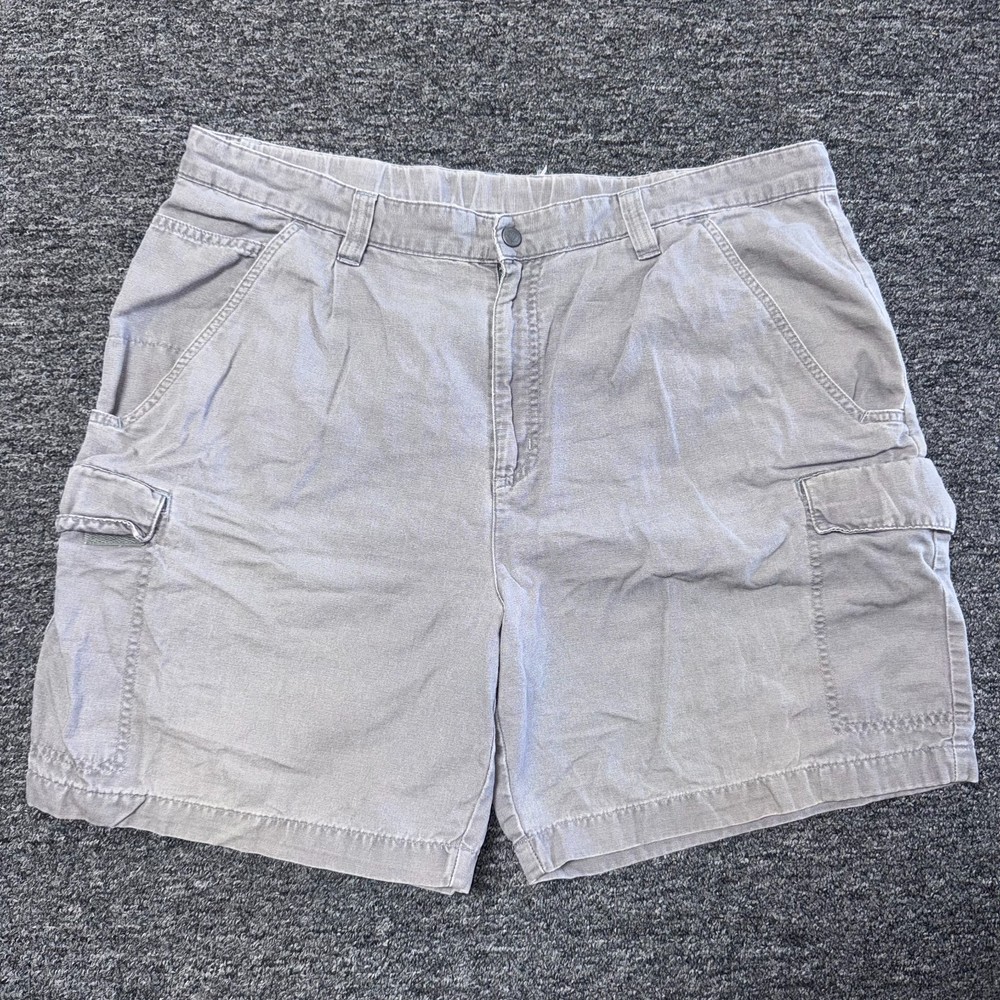 Vintage Columbia Cargo Khaki Fisherman Shorts Mens - Sz 38 8inch Inseam Beige