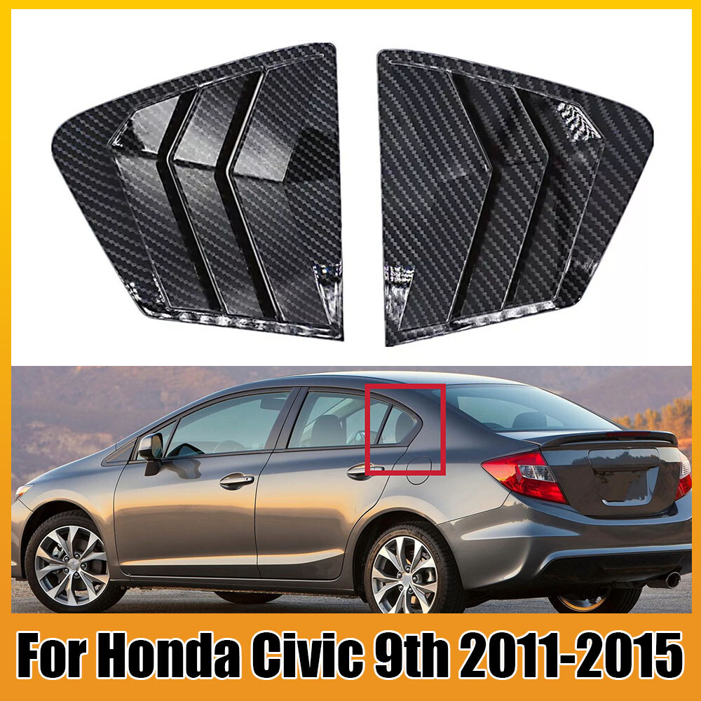 For Honda Civic 9th 2011-2015 Carbon Fiber Side Window Vent Louver Shutter Cover