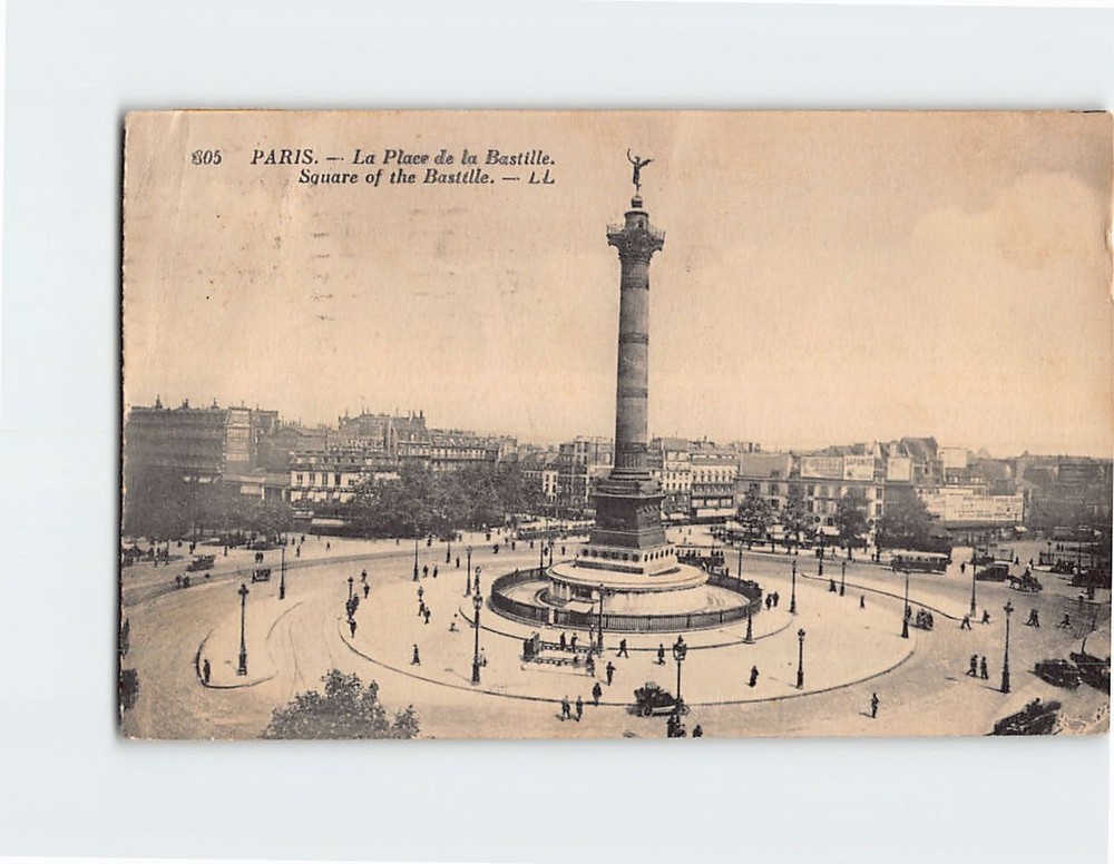 Postcard Place de la Bastille Paris France