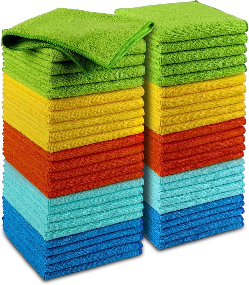 AIDEA Microfiber Cleaning Cloths, 50PK, Towels Multicolor