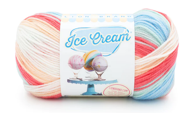 Lion Brand Ice Cream Yarn.