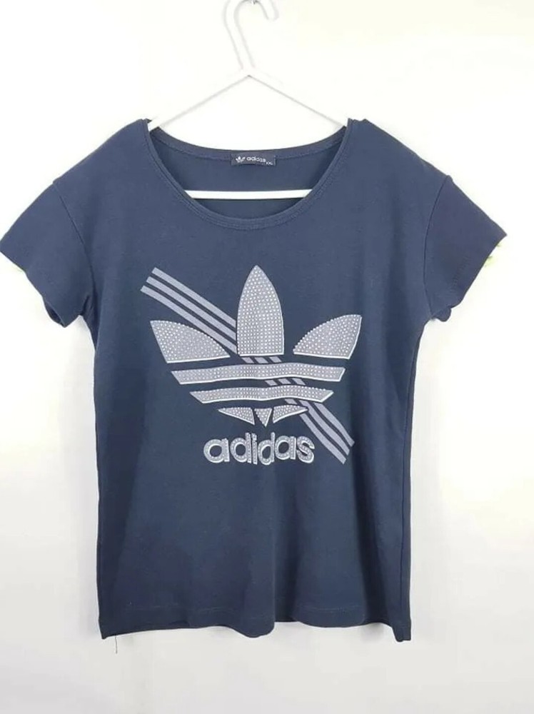 Adidas Womens Black Short Sleeve T-shirt Top Size XS
