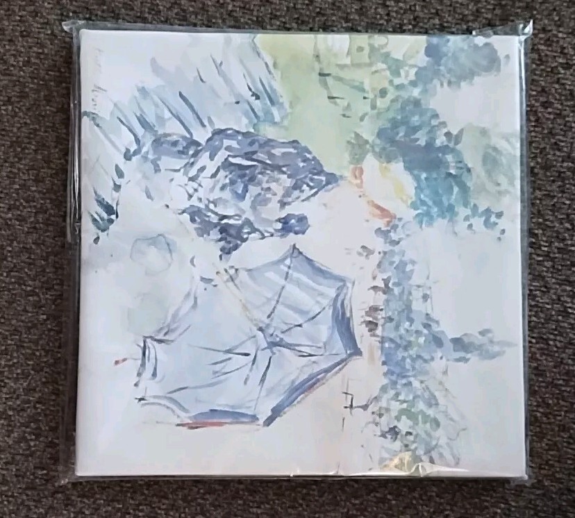 Painting Print Art Lady With White Umbrella Floral Wall Decor, Nature Poster