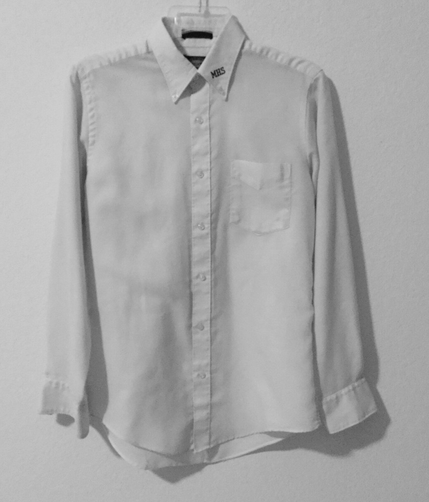 RARE VINTAGE HILL & ARCHER FOR BOYS SINGLE NEEDLE SHIRT Sz BOYS 18 POLY-COTTON