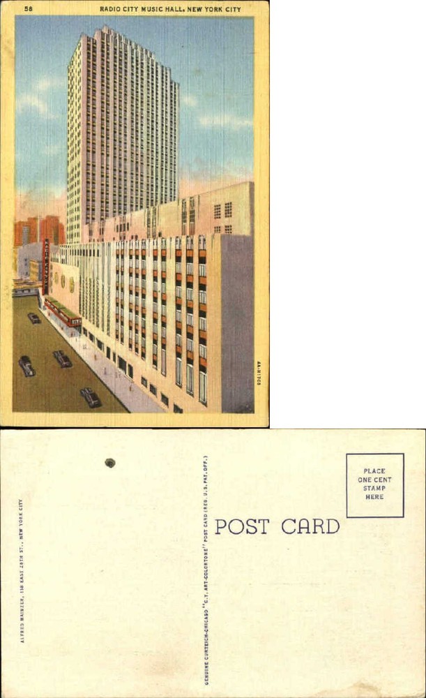 Radio City Music Hall New York City NY old postcard