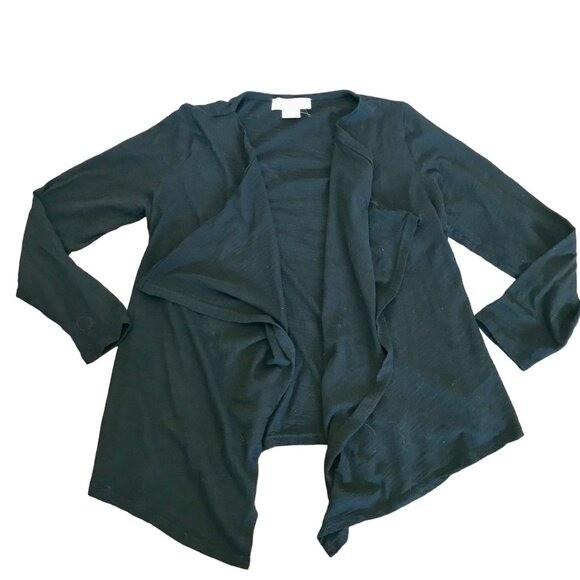 Michael Michael Kors Women's Black Lightweight Waterfall Cardigan Size Petite M