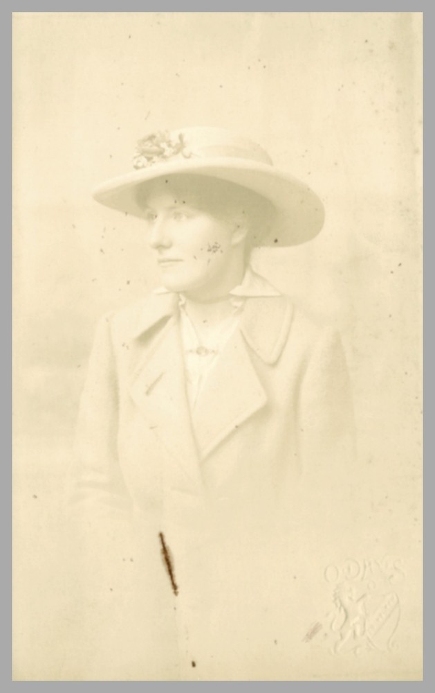 O. Davis Studio Portrait Woman Fashion Hat  RPPC c1910 Postcard