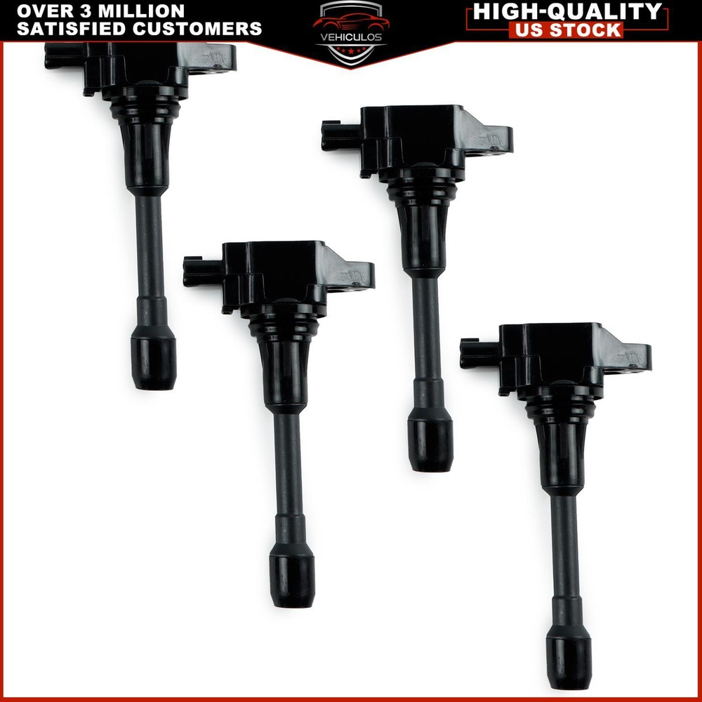 4 New Ignition Coils & Spark Plugs Kit for Nissan Altima Rogue Sentra Versa 2007-2018 UF549