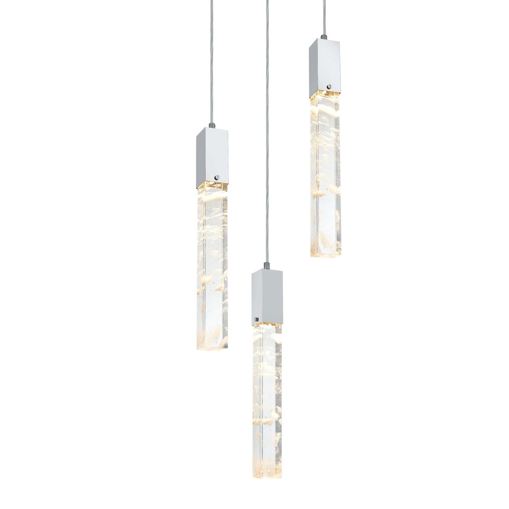 Elegant Chrome Aurora 16W Crystal Chandelier 2089D16