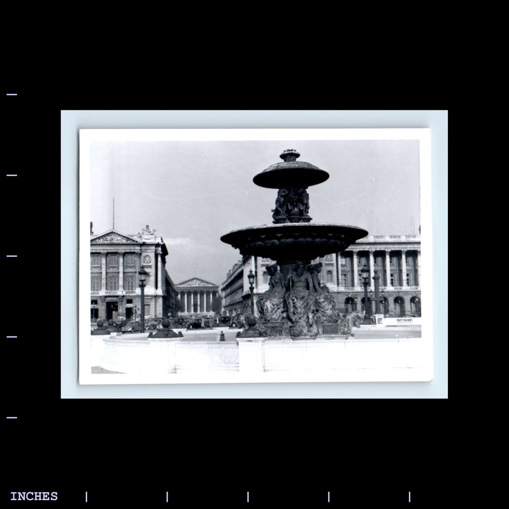 Old Vintage Photo PLACE DE LA CONCORDE WATER FOUNTAIN PARIS FRANCE